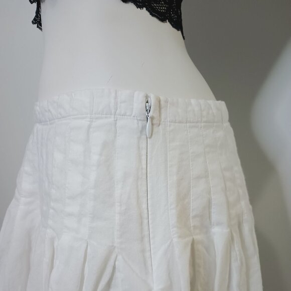 Sele White M Bubble Skirt A Line Pleated Zip - Picture 7 of 9